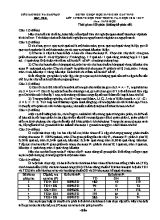 Đề thi chọn học sinh giỏi cấp tỉnh Sinh học 12 - Năm học 2016-2017 - Sở GD & ĐT Bến Tre